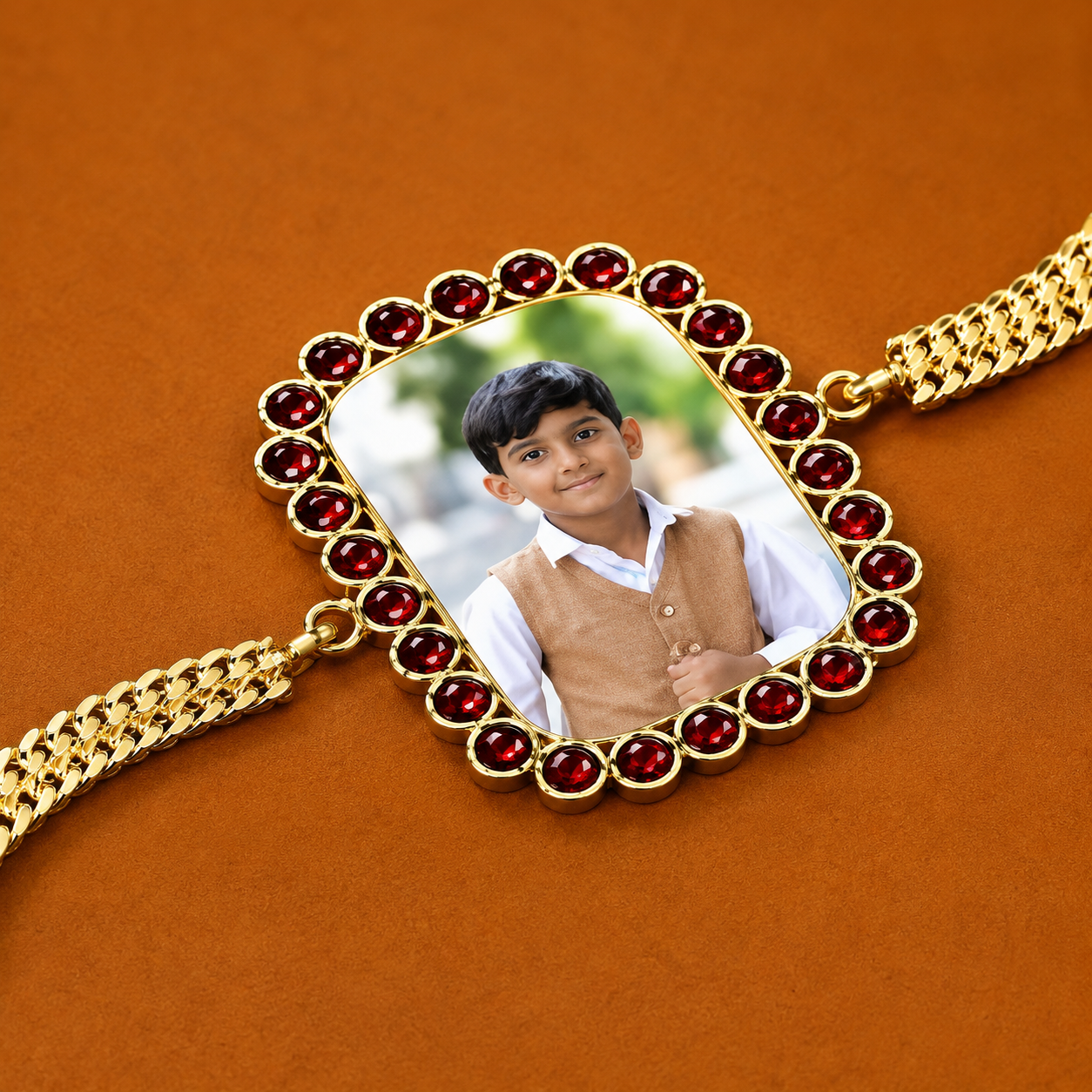 Personalized Photo Bracelet Rakhi for Brother