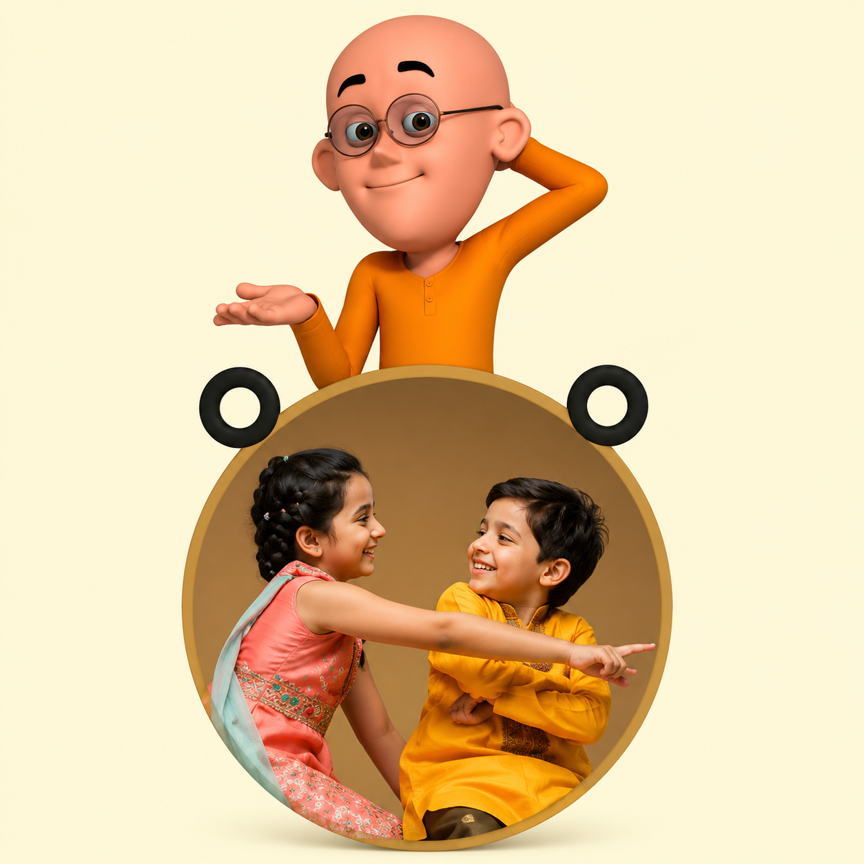 Personalized Patlu Photo Cartoon Rakhi