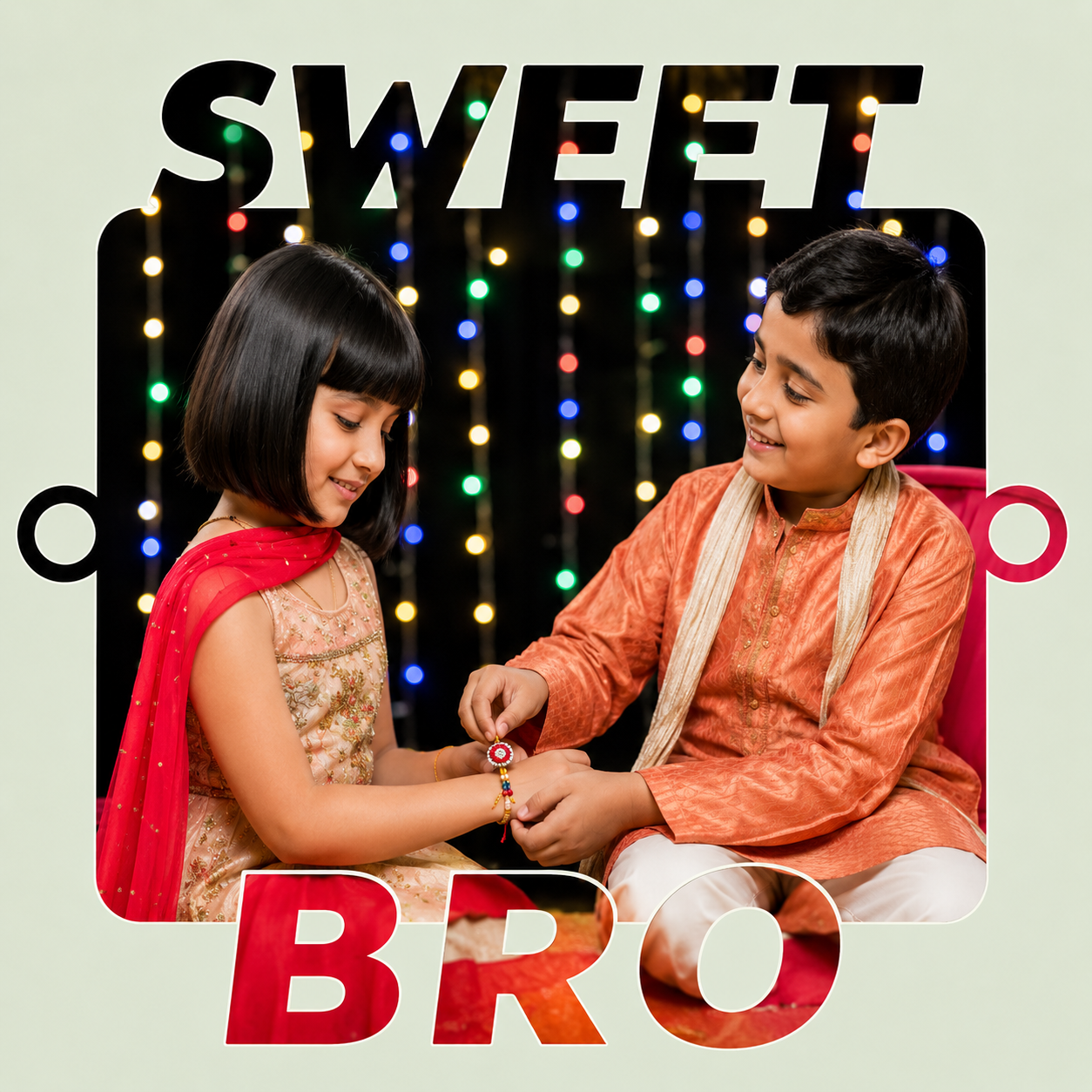Caring Brother Photo MDF Text Rakhi