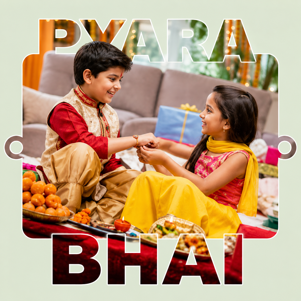 Caring Brother Photo MDF Text Rakhi