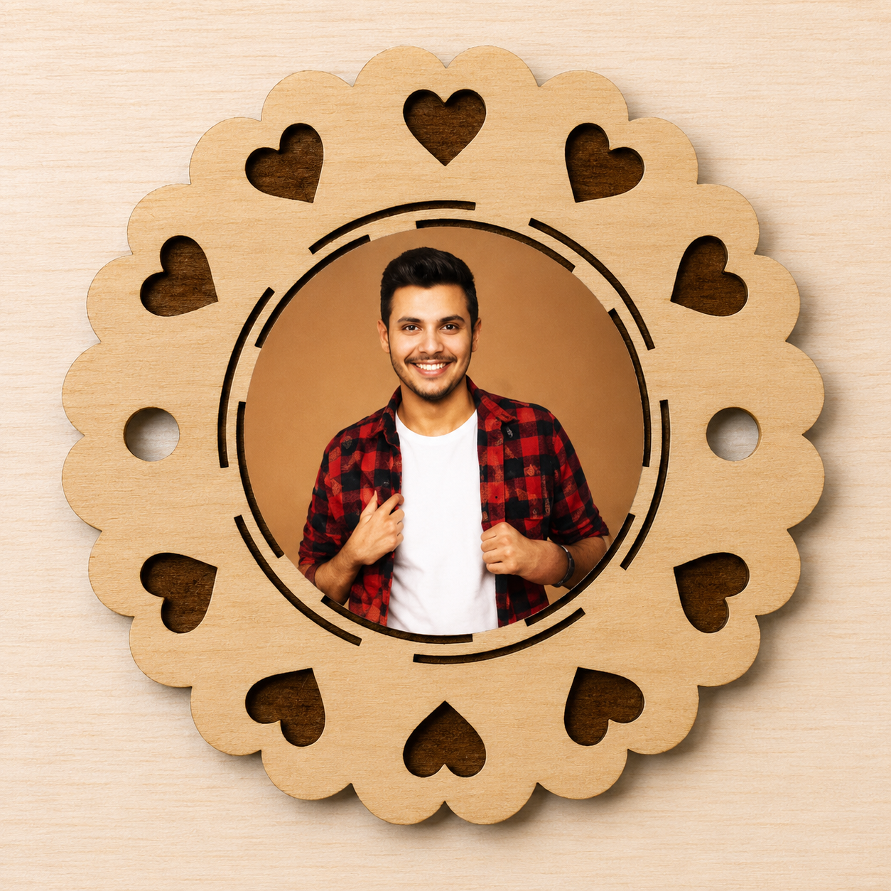 Personalized Pyara Bhai Wooden Sublimation Engraved Rakhi