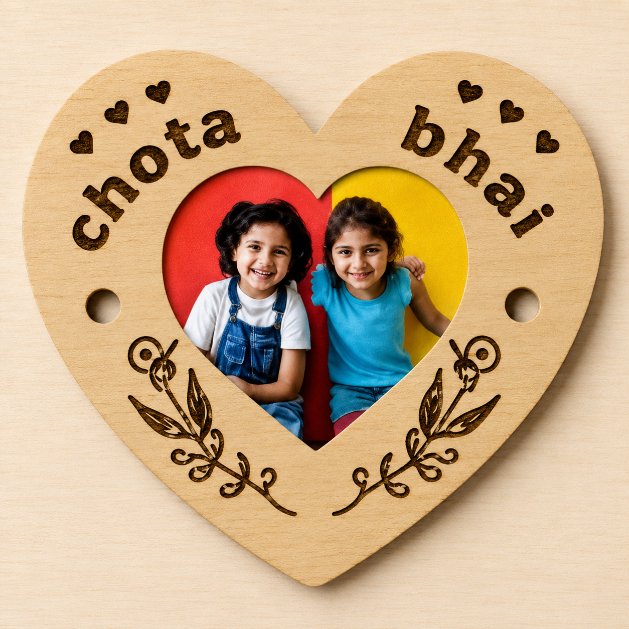 Personalized Chota Bhai Wooden Sublimation Engraved Rakhi
