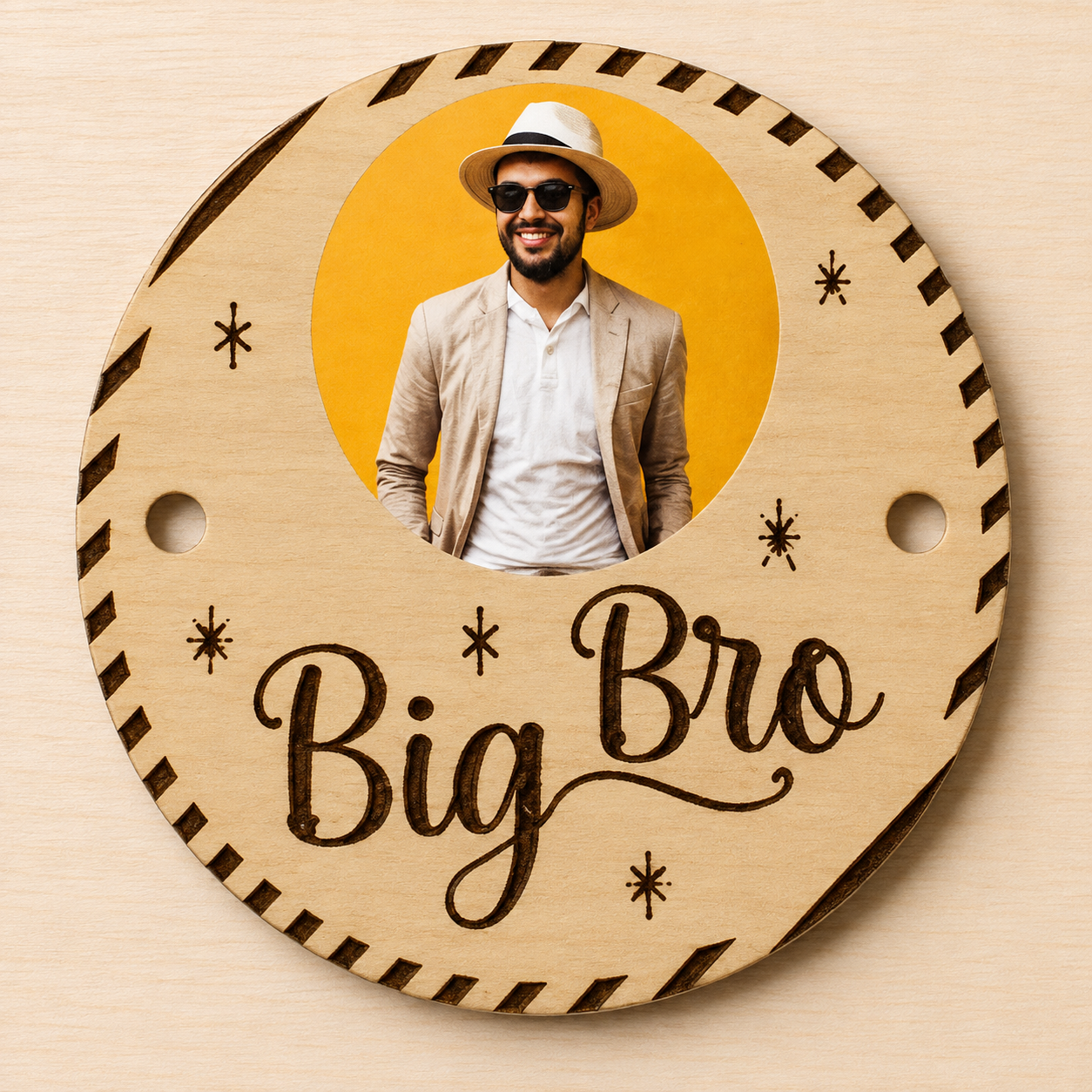 Personalized Big Bro Wooden Sublimation Engraved Rakhi
