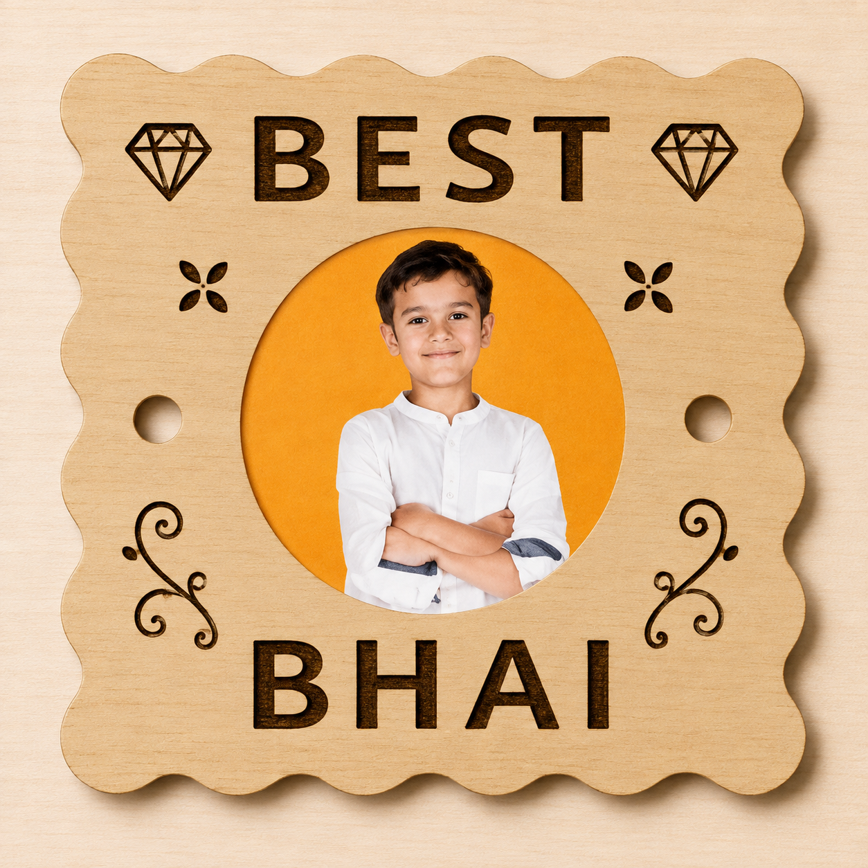 Personalized Best Bhai Wooden Sublimation Engraved Rakhi
