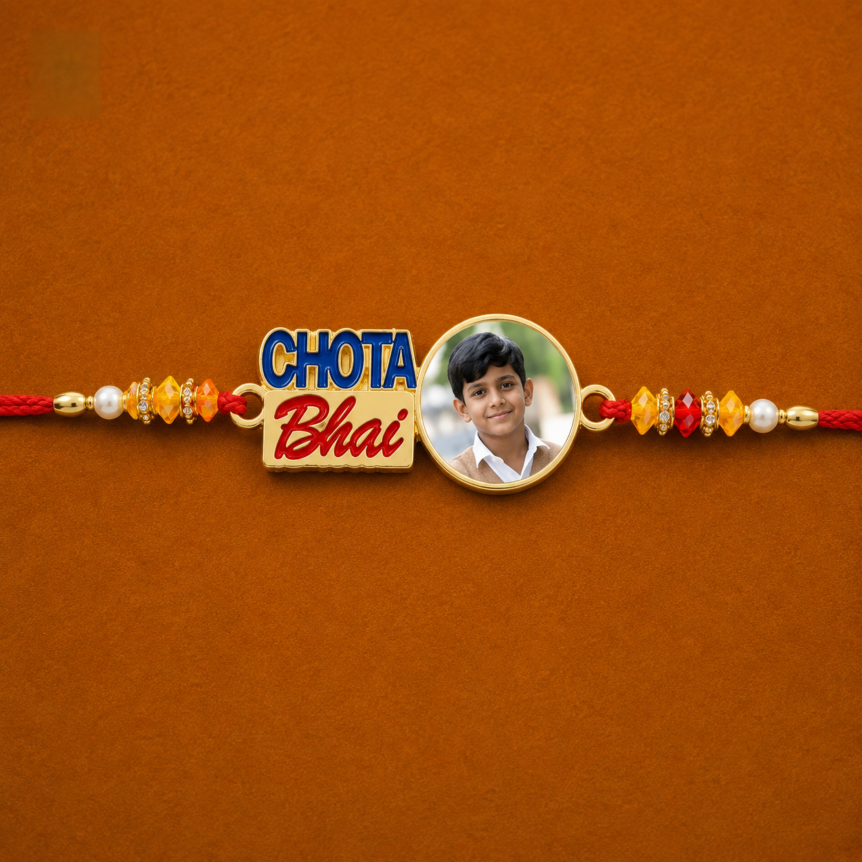 Personalized Veer Photo Sublimation Metal Rakhi