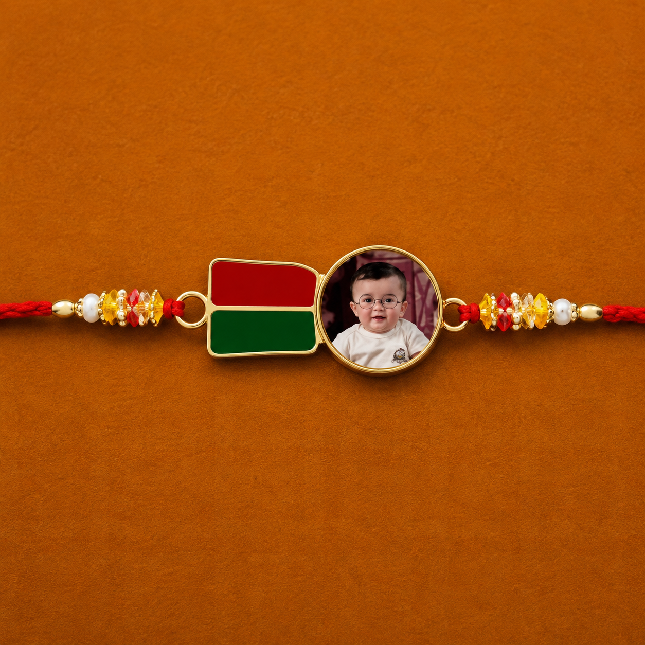 Personalized Veer Photo Sublimation Metal Rakhi
