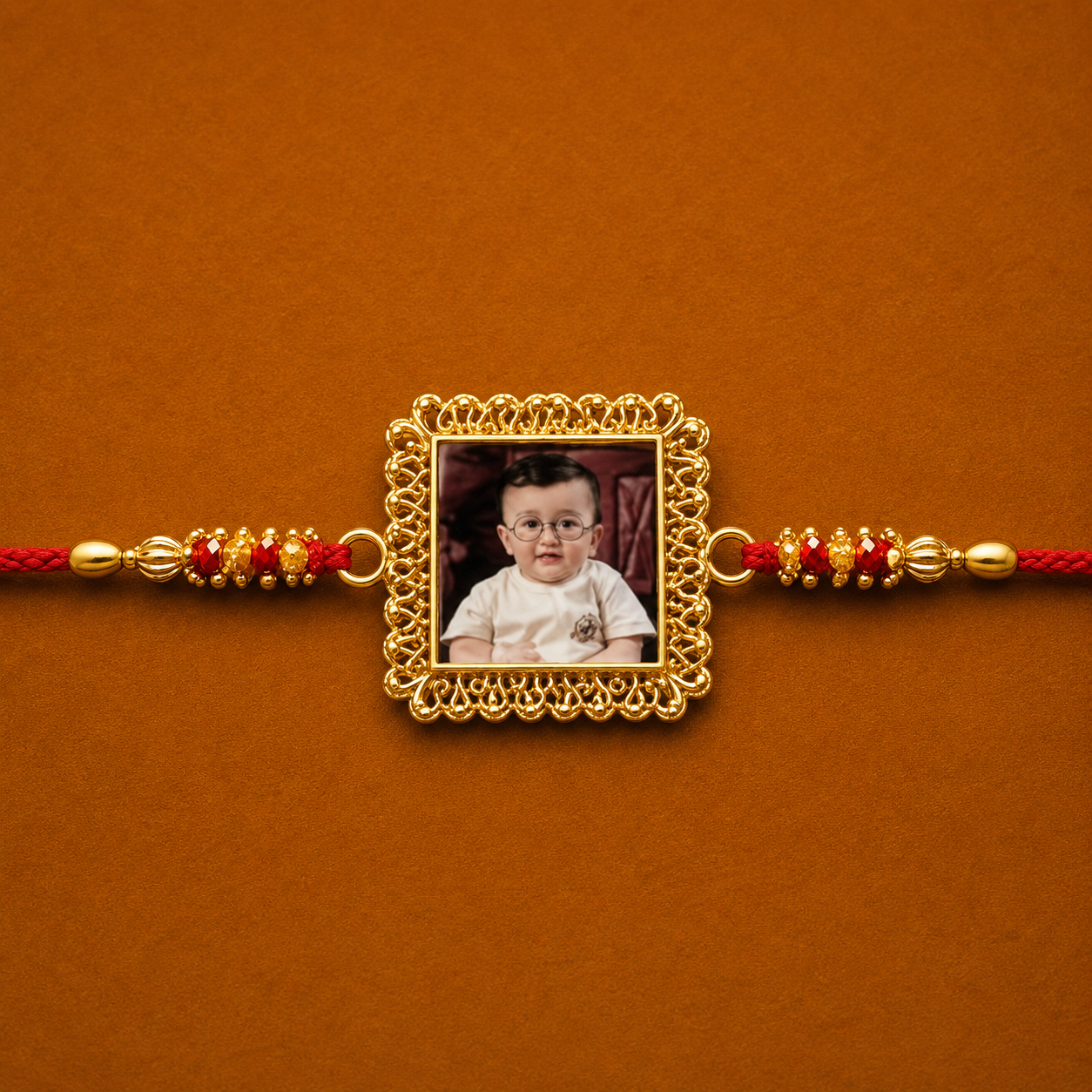 Personalized Veer Photo Sublimation Metal Rakhi