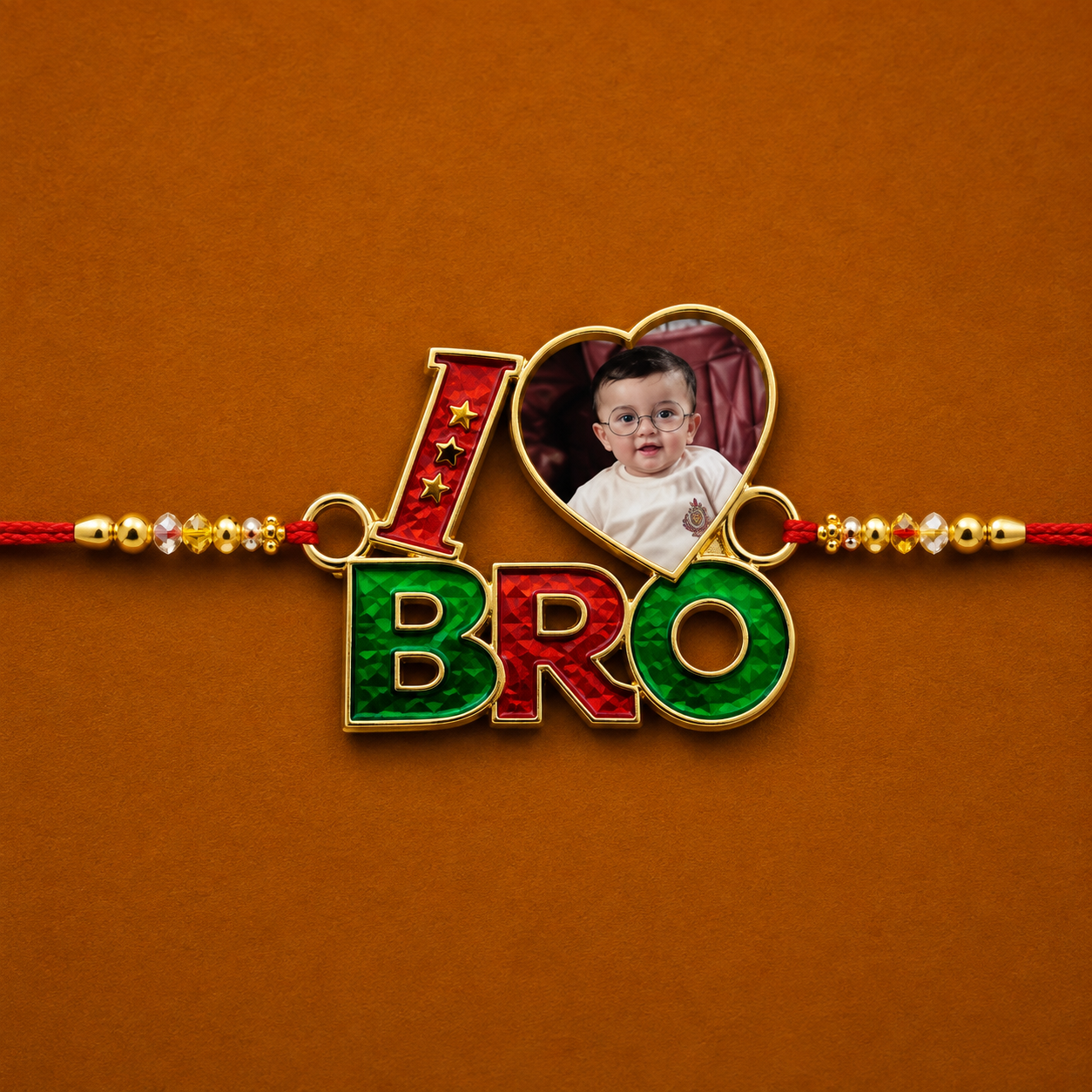 Personalized Veer Photo Sublimation Metal Rakhi