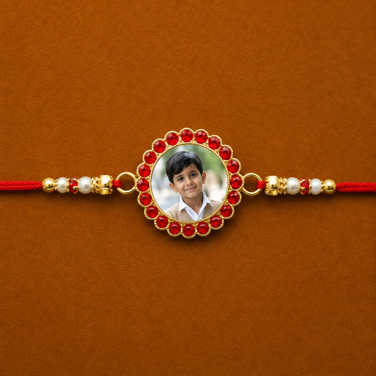 Personalized Veer Photo Sublimation Metal Rakhi