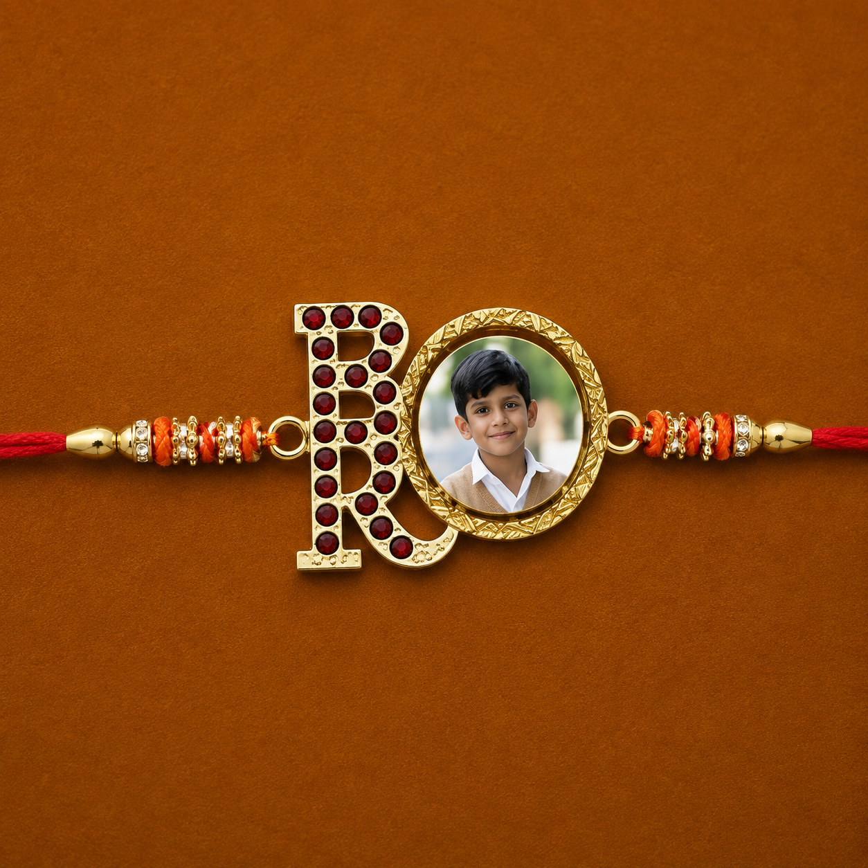 Personalized Veer Photo Sublimation Metal Rakhi