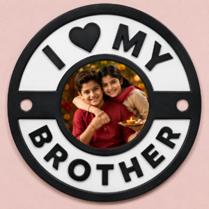 Personalized L Love My Brother Wood Acrylic Rakhi