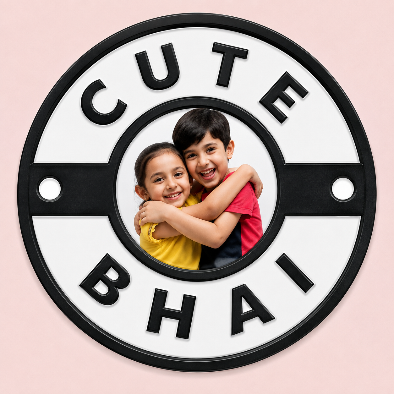 Personalized Cute Bhai Wood Acrylic Rakhi
