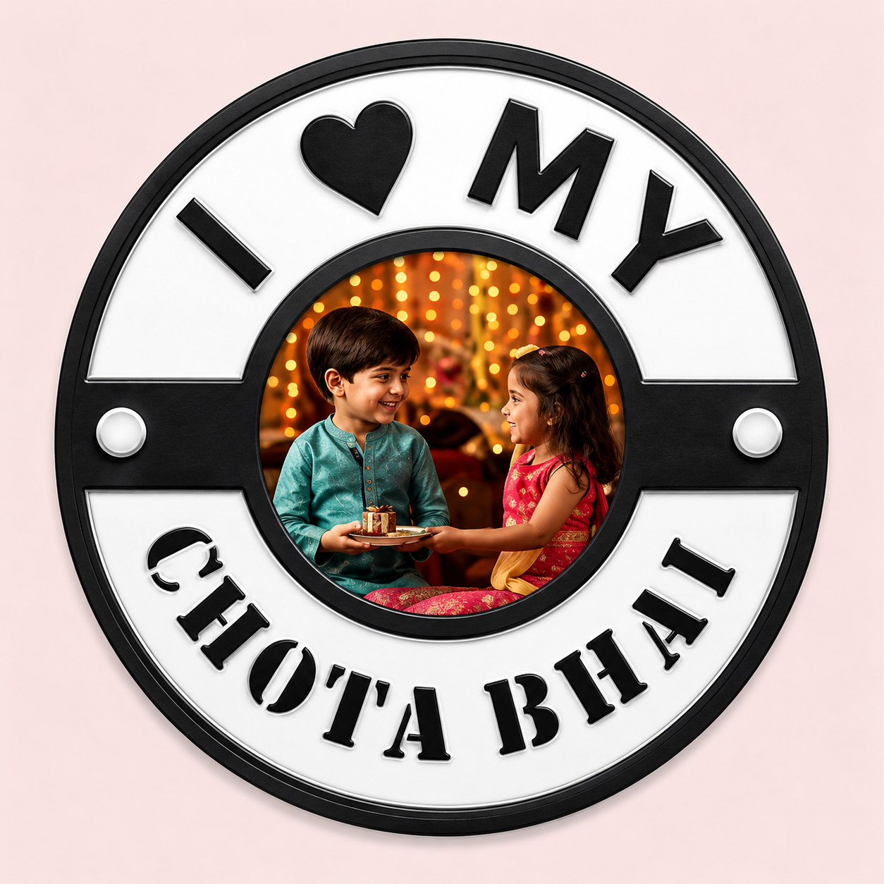 Personalized Chhota Bhai Wood Acrylic Rakhi