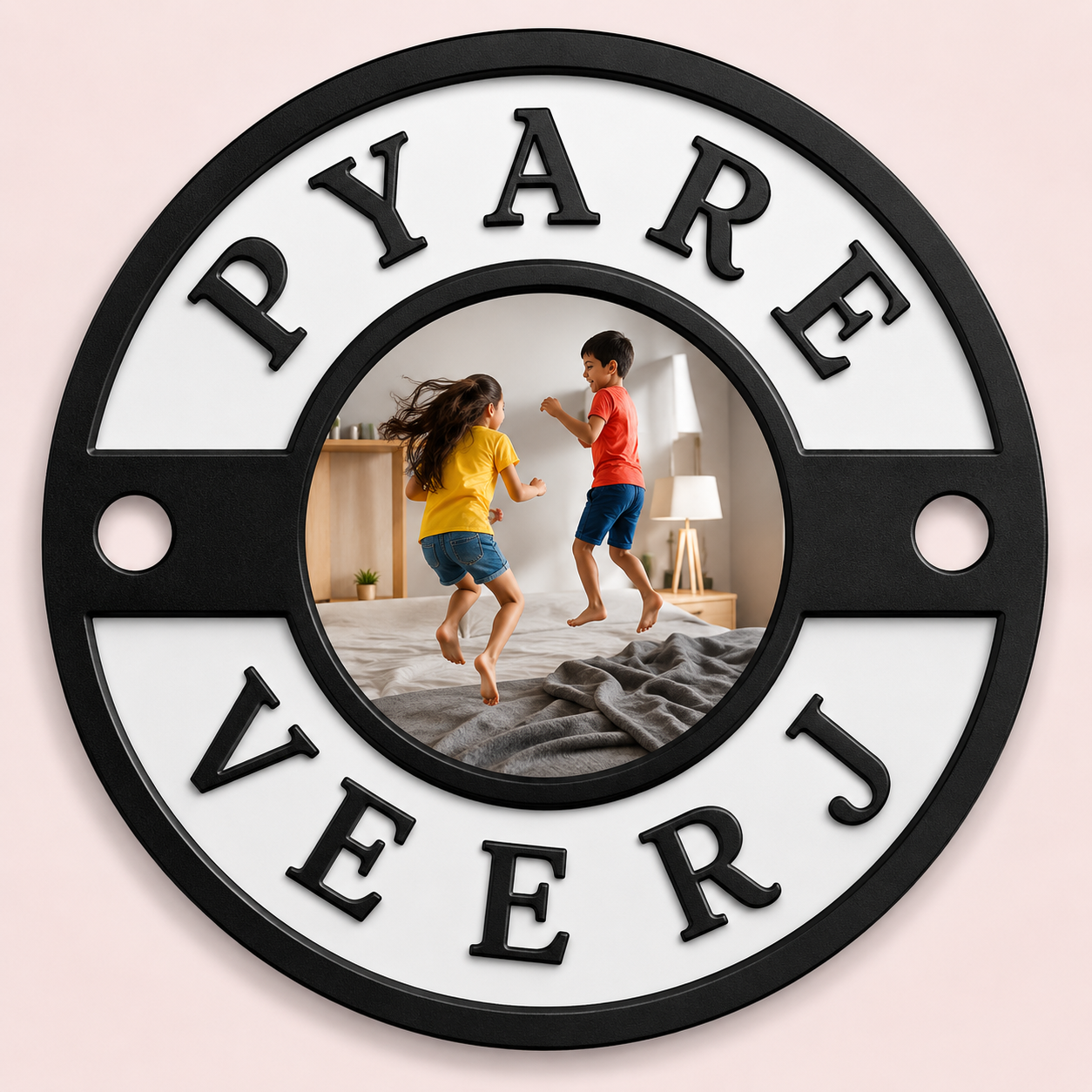Personalized Pyare Veerj Wood Acrylic Rakhi