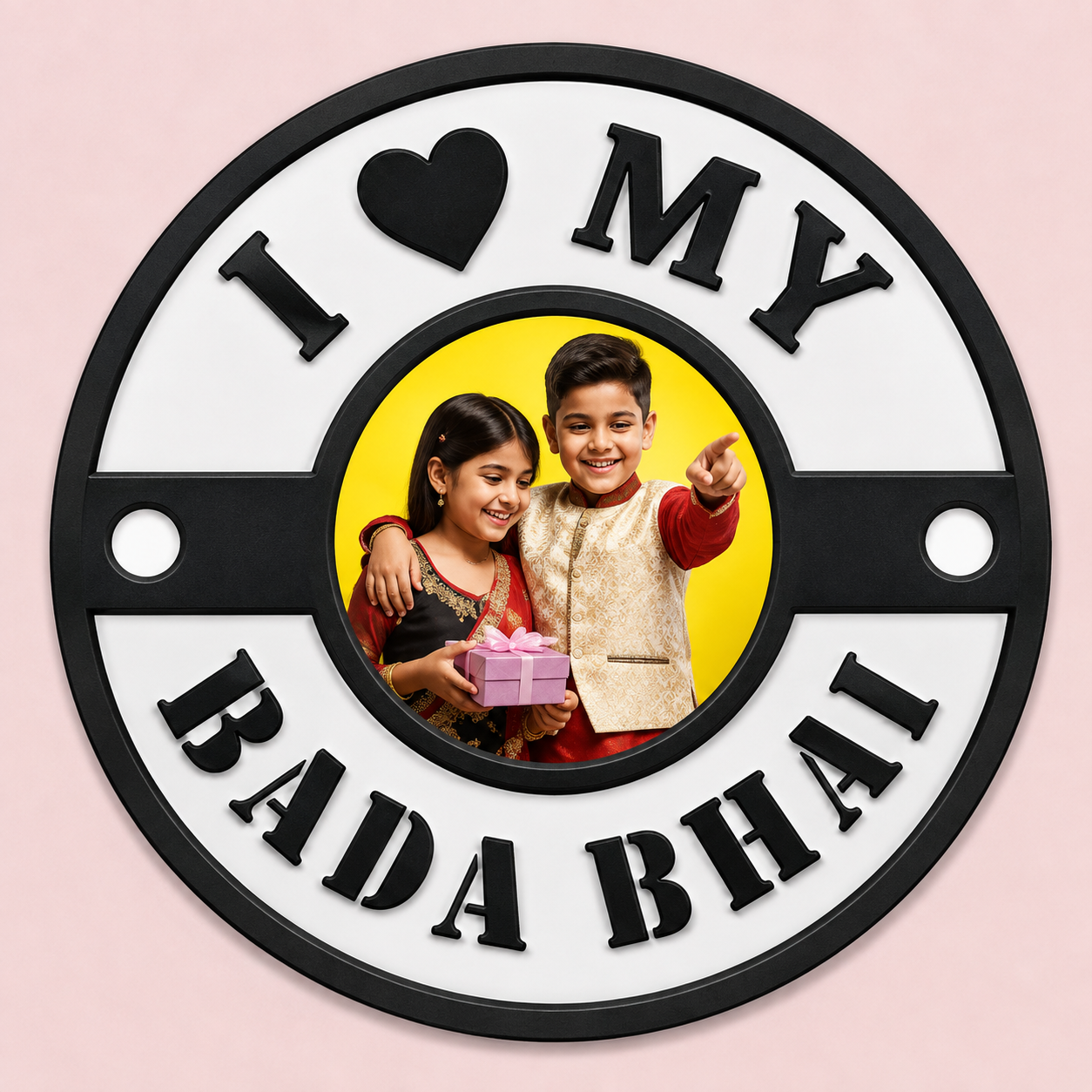 Personalized I Love My Bada Bhai Wood Acrylic Rakhi