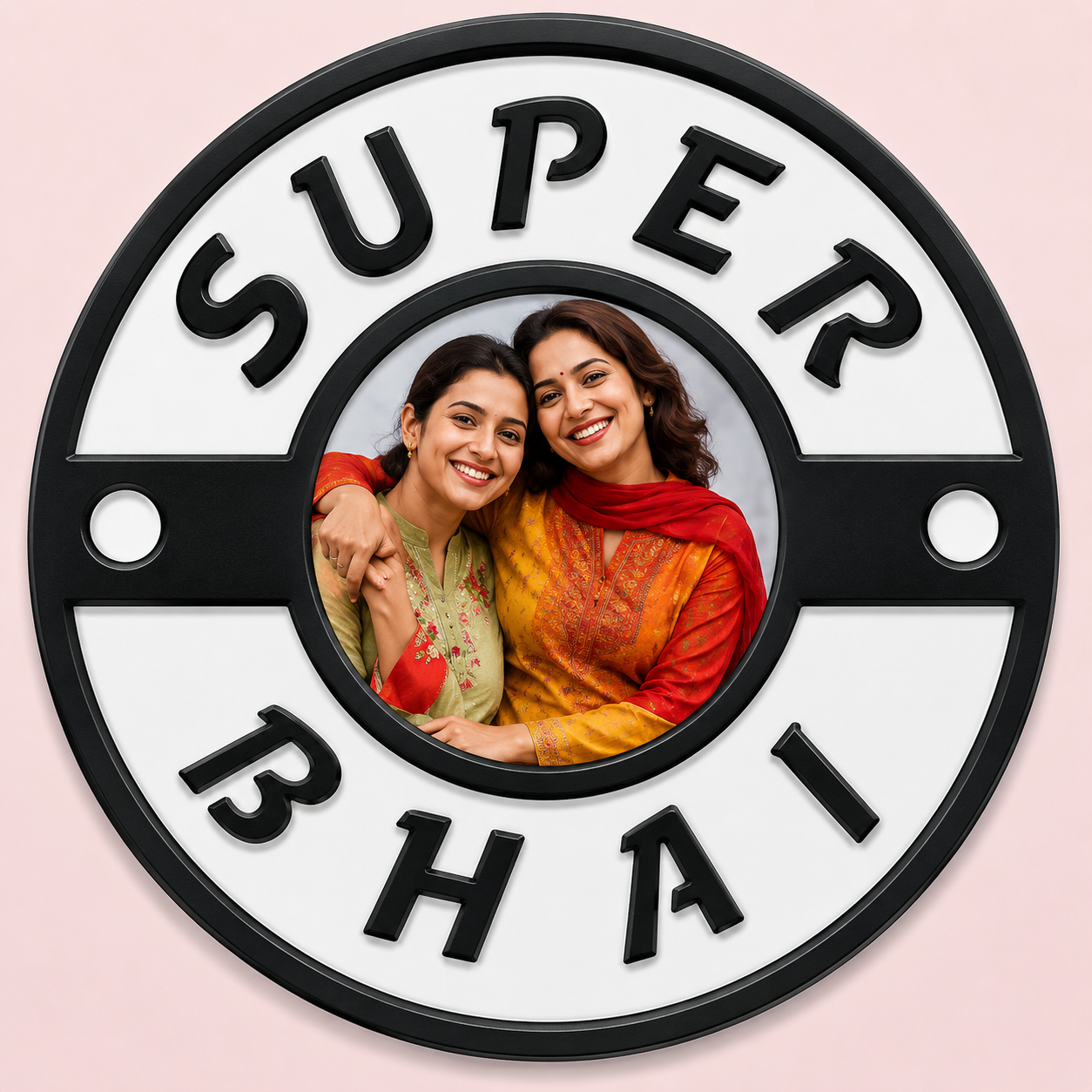Personalized Super Bhai Wood Acrylic Rakhi