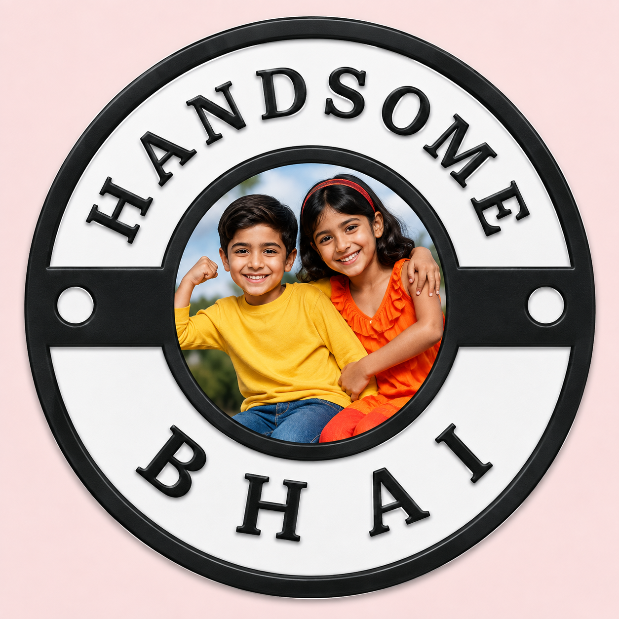 Personalized Handsome Bhai Wood Acrylic Rakhi