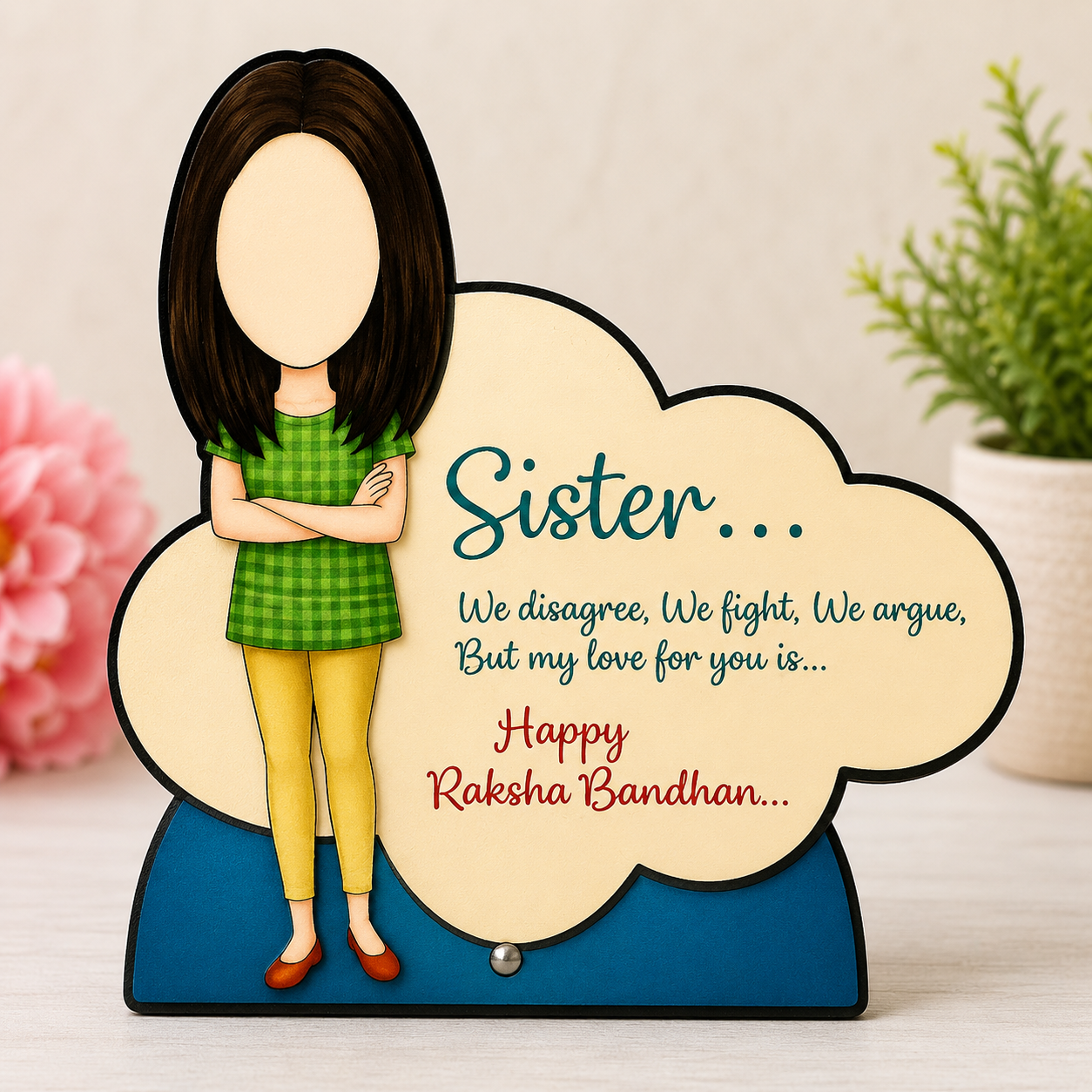 Personalized Happy Rakhi Caricature Frame Rakhi